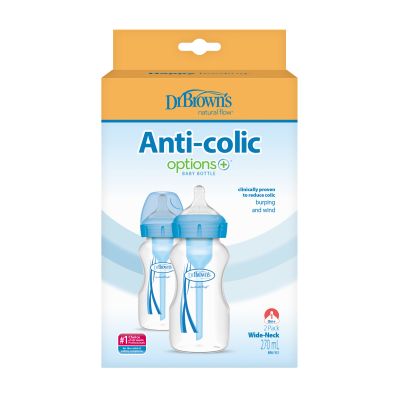 Dr. Brown's Fles Brede Hals Options+ Blauw 270ml 2-Pack