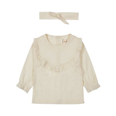 Dirkje Blouse Lange Mouw + Haarband Off White 74 Dirkje Blouse Lange Mouw + Haarband Off White 74