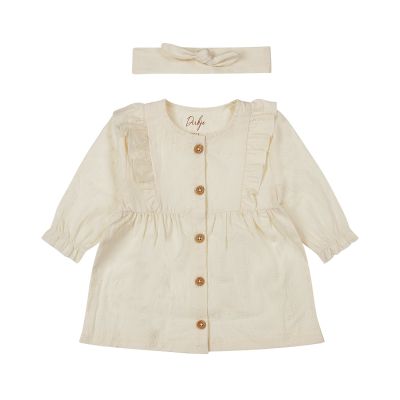 Dirkje Jurk Lange Mouw + Haarband Off White 74