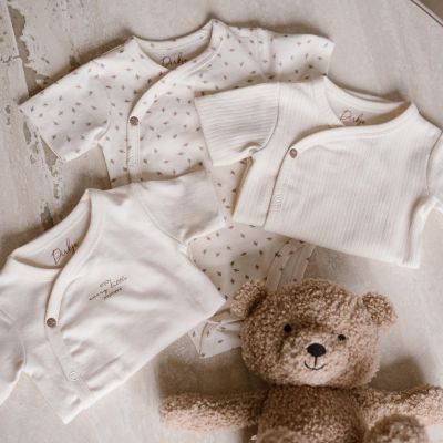 Dirkje Romper Overslag Korte Mouw Off White 3-Pack 44