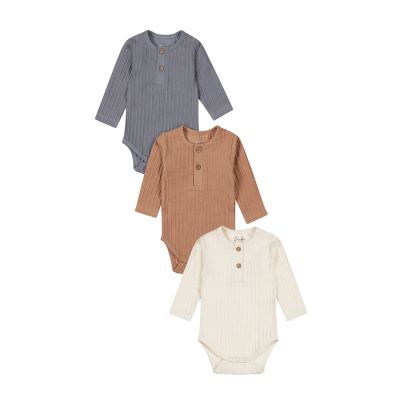 Dirkje Romper Lange Mouw Multi Colour Blue 3-Pack 62/68