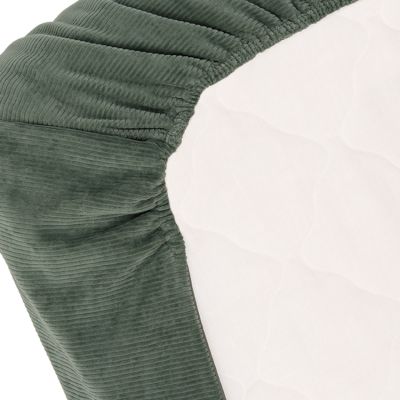 Witlof For Kids Wiegdeken Tuck-Inn Forest Green Velvet Rib 40 x 80 cm