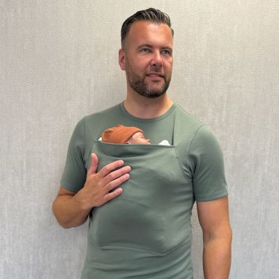 Womboo Buidelshirt - Man - Maat XXL - Groen / Grijs