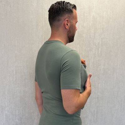 Womboo Buidelshirt - Man - Maat XXL - Groen / Grijs