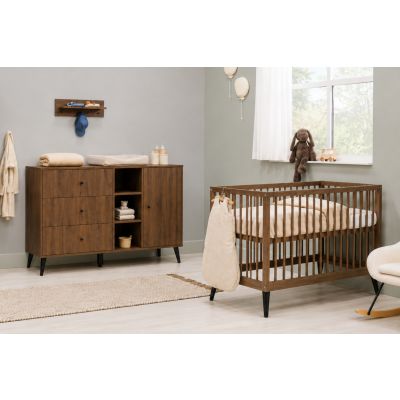 Bopita Ledikant 70 x 140 - Commode XL - Zara - Walnoot