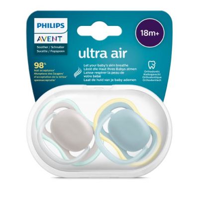 Philips Avent Fopspeen Ultra Air Beige 18mnd+ (2 stuks) SCF349/01