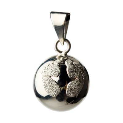Bola Zwangerschapshanger Voetjes Zilver Glitter