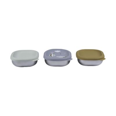 Beaba RVS Snackdoosjes – 3 Stuks – 250 ml - Blauw Beaba RVS Snackdoosjes – 3 Stuks – 250 ml - Blauw