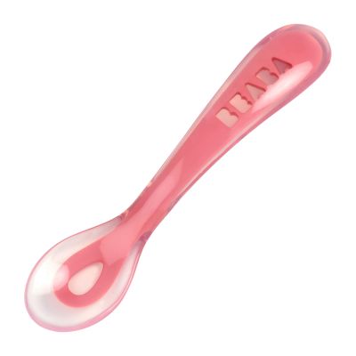 Beaba 3-Vaks Bord + Lepel Siliconen Pink