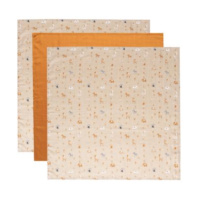 Bébé-Jou Multidoek 70x70 cm Steppe (3 stuks)