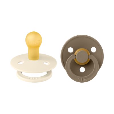 Bibs Fopspeen Round 0-6mnd Dark Oak/Ivory (2 stuks)