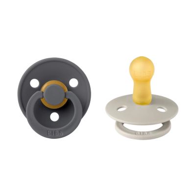 Bibs Fopspeen Round Sand / Iron Size 1 (2 stuks)