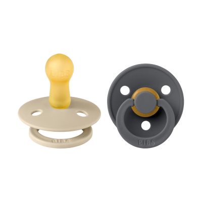 Bibs Fopspeen Round Vanilla / Iron Size 2 (2 stuks)