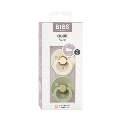 Bibs Fopspeen - Rond - 2 Stuks - 6-18 Mnd - Sage/Ivory (2 stuks)