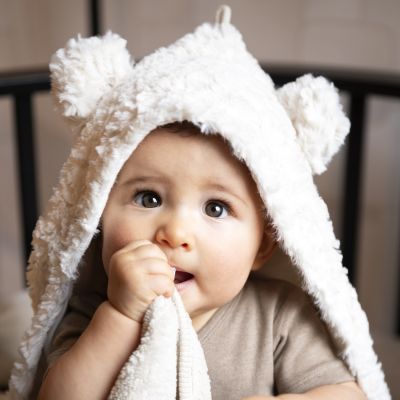 Baby's Only Wikkeldeken Met Oortjes Snow Wolwit Baby's Only Wikkeldeken Met Oortjes Snow Wolwit