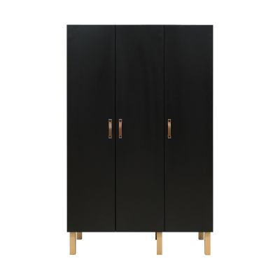 Hanglegkast 3 Deuren Floris Mat Zwart/Naturel