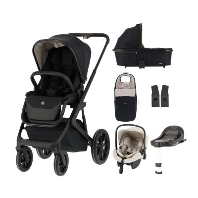 Qute Q-Rider Plus Kinderwagen - Midnight Black | Kidsriver Curve Autostoel - Clay | Kidsriver Isofix Base Qute Q-Rider Plus Kinderwagen - Midnight Black | Kidsriver Curve Autostoel - Clay | Kidsriver Isofix Base
