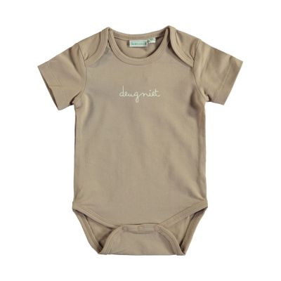 Babylook Deugniet Korte Mouw Romper - Warm Taupe