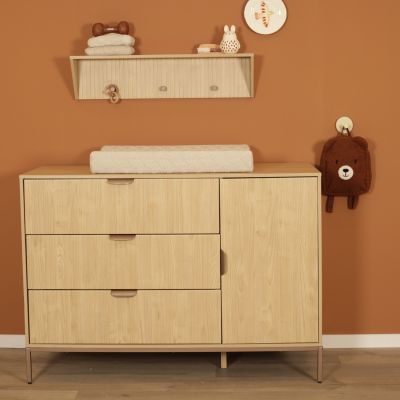 TWF Ledikant 70 x 140 + Commode 3 Laden 1 Deur - Java