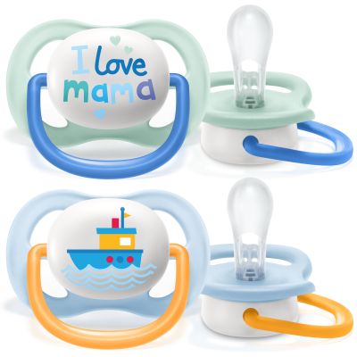 Philips Avent Ultra Air Fopspeen - Symmetrisch - 2 Stuks - 0-6 Mnd - Mama/Boat 