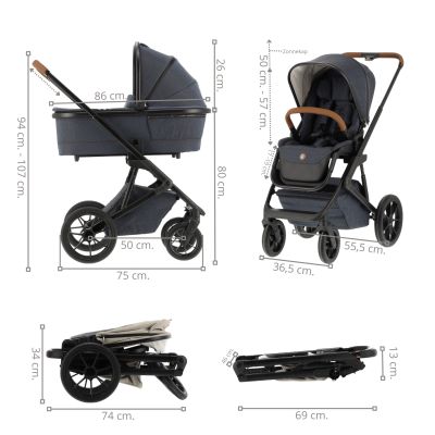 Qute Q-Rider Plus Kinderwagen - Denim Blue | Kidsriver Curve Autostoel - Clay | Kidsriver Isofix Base Qute Q-Rider Plus Kinderwagen - Denim Blue | Kidsriver Curve Autostoel - Clay | Kidsriver Isofix Base
