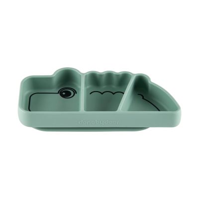 Done By Deer Silicone Stick&Stay Snack Bord Croco Green