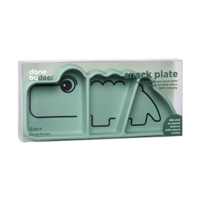 Done By Deer Silicone Stick&Stay Snack Bord Croco Green