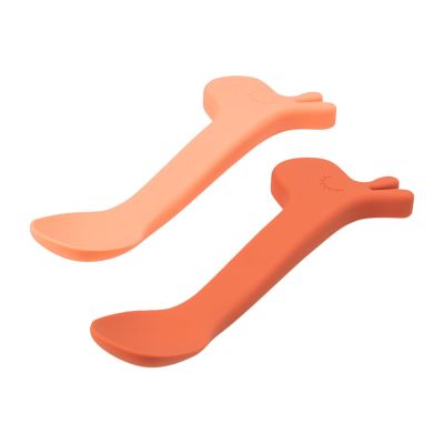 Done By Deer Silicone Spoon Lalee Papaya 2-pack