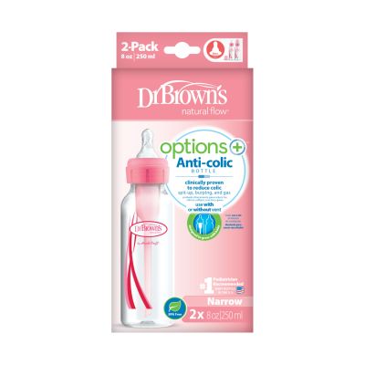 Dr. Brown's Fles Standaard Hals Options+ Roze 250ml 2-Pack