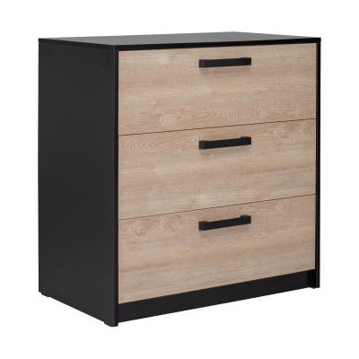 Europe Baby Nova Ledikant 60x120/Commode 3 Laden/Hanglegkast 2 Deuren - Zwart/Eiken