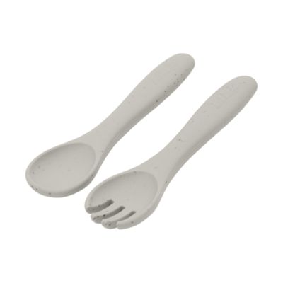 Kikkaboo Vork En Lepel - Platina Siliconen - Zand