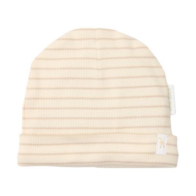 Little Dutch Muts – Soft Beige Stripe - 0-3 Mnd