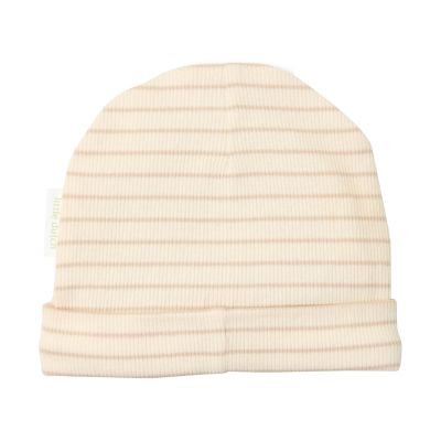 Little Dutch Muts – Soft Beige Stripe - 0-3 Mnd