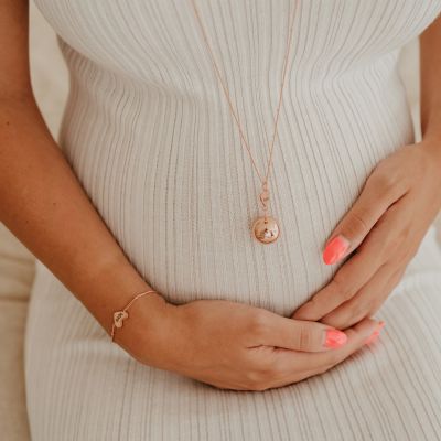 Bola Set Ketting En Armband Heart And Love Engraving Rose Gold Plating