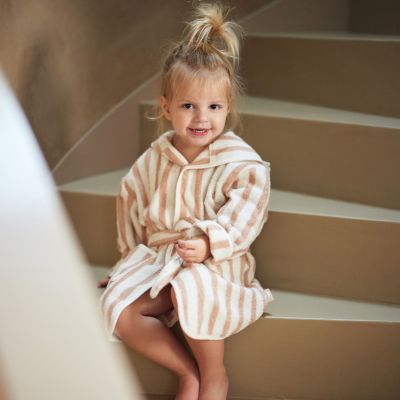 Jollein Badjas Stripe Terry Wild Rose GOTS 1-2 Jaar