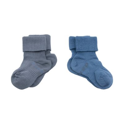 KipKep Blijf-Sokjes - 2-6 Mnd - 2-Pack - Denim Blue