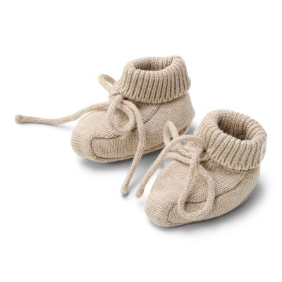 Little Dutch Gebreide Slofjes - Soft Beige Melée - 62-74