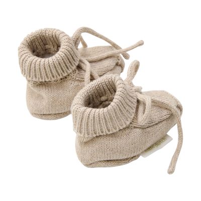 Little Dutch Gebreide Slofjes - Soft Beige Melée - 62-74