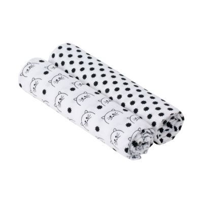 Lässig Multidoek Swaddle & Burp Little Chums Cat 120 x 120 cm 2-Pack