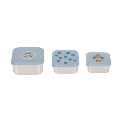 Lässig Pattern Party Snackbox - Roestvrij Staal - Blue - 3 Stuks Lässig Pattern Party Snackbox - Roestvrij Staal - Blue - 3 Stuks