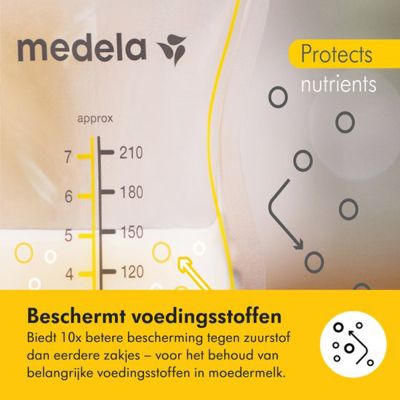 Medela Moedermelkbewaarzakjes Met Schenktuit 210ml 25st Medela Moedermelkbewaarzakjes Met Schenktuit 210ml 25st