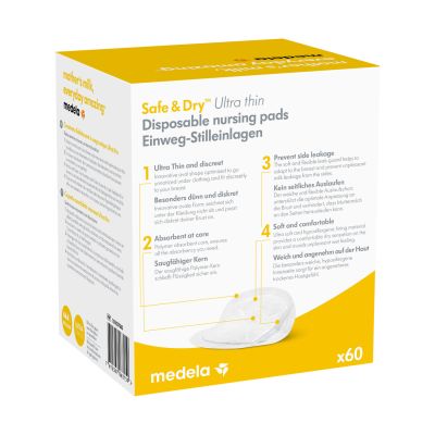 Medela Wegwerp Zoogcompressen Ulta Thin Safe&Dry (60 stuks)