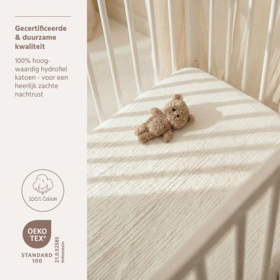 Meyco Baby Hydrofiel Hoeslaken Juniorbed - Uni - Offwhite - 70x140 cm