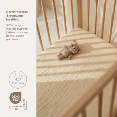 Meyco Baby Hydrofiel Hoeslaken Juniorbed - Uni - Soft Sand - 70x140 cm