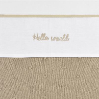 Meyco Ledikantlaken Hello World Sand 100x150cm