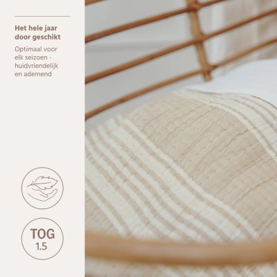 Meyco Deken Pre Washed Hydrofiel Jacquard Stripe Sand 100x150 cm Meyco Deken Pre Washed Hydrofiel Jacquard Stripe Sand 100x150 cm