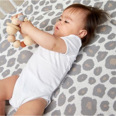 Meyco Boxkleed Rond Panter Neutral 95cm