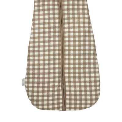 Meyco Slaapzak Gevoerd Met Afritsbare Mouwen - Vichy Square - Dark Taupe - 60 cm Meyco Slaapzak Gevoerd Met Afritsbare Mouwen - Vichy Square - Dark Taupe - 60 cm