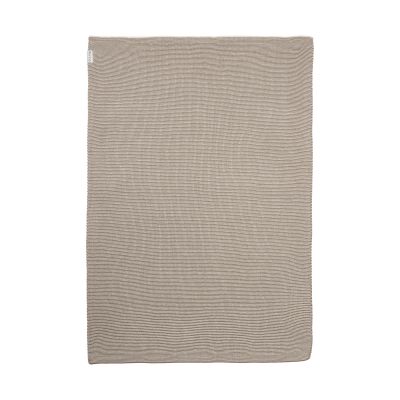 Meyco Stripe Deken Gebreid - Dark Taupe/Natural - 75 x 100 cm