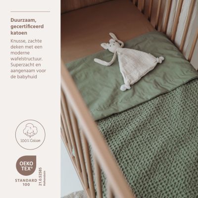 Meyco Wiegdeken Waffle Cotton Olive Green 75x100 cm Meyco Wiegdeken Waffle Cotton Olive Green 75x100 cm